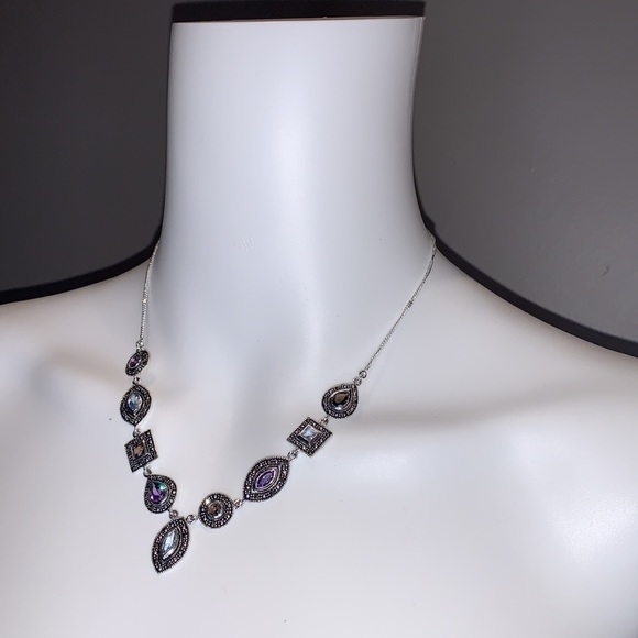 Beautiful Adjustable Necklace with Purple Stones - Picture 5 of 7
